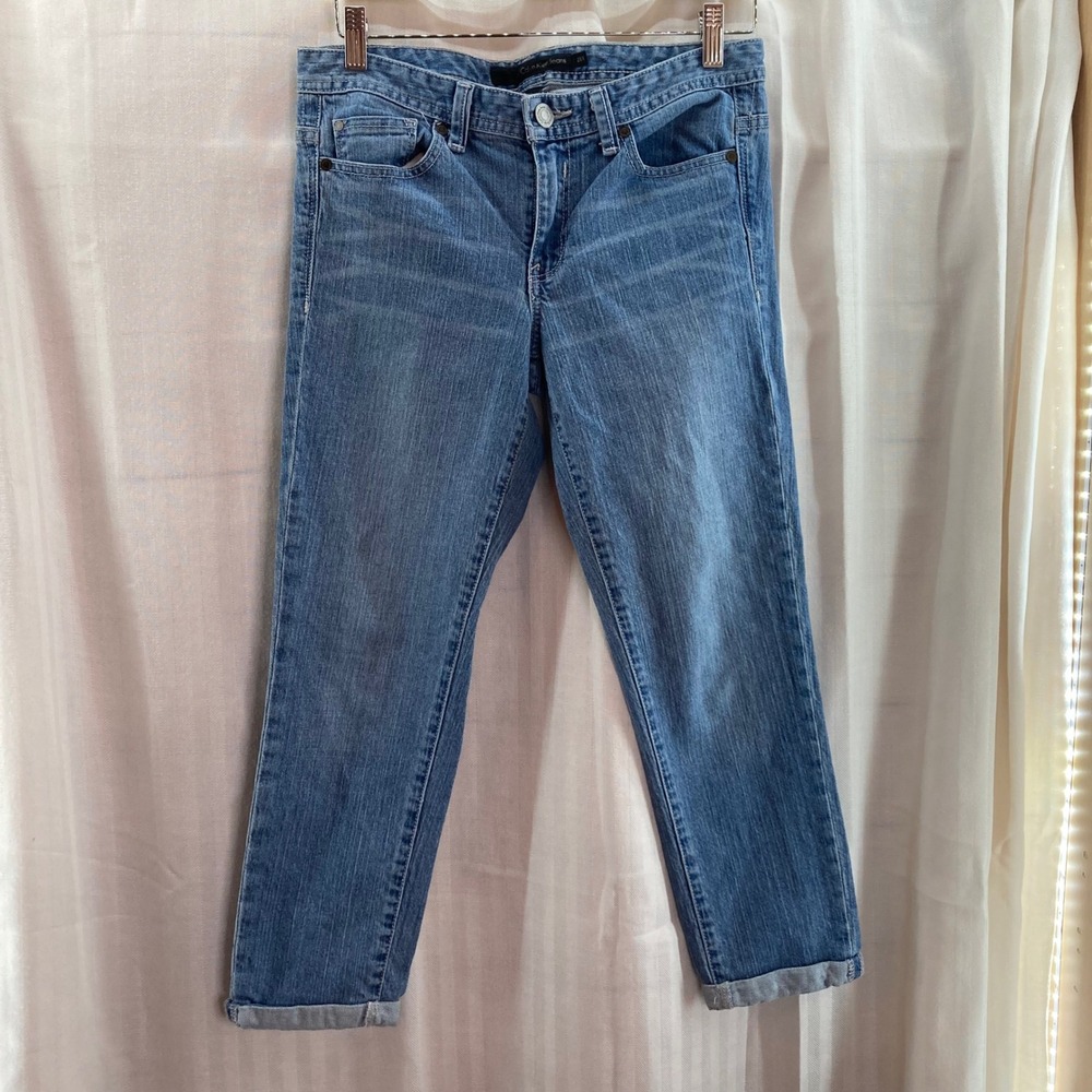 Calvin Klein Jeans Women Blue Denim Straight Leg Cuffed Crop 28/6 29" waist